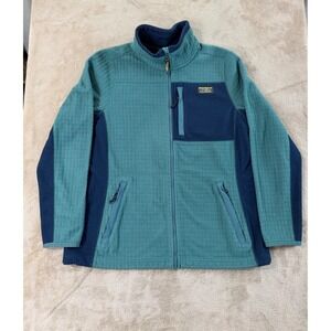 LL Bean Mountain Classic Windproof Fleece Jacket Womens L Natural Bone Pocket